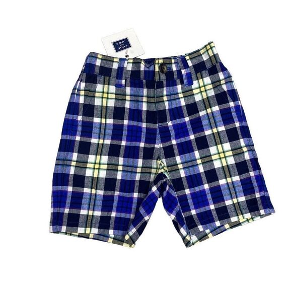 Janie and Jack Blue Plaid Shorts Size 6-12 Months NWT - Picture 1 of 6